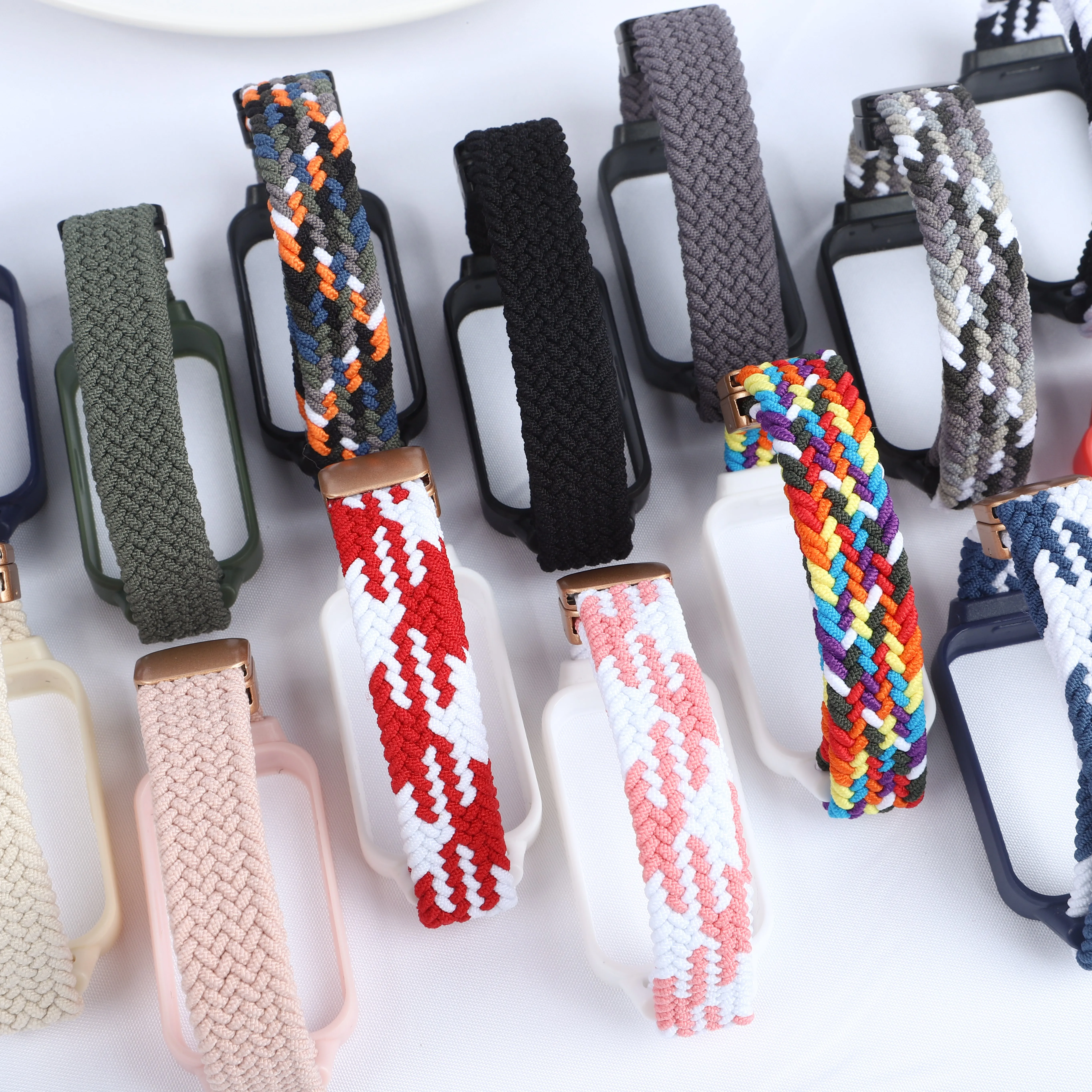 Magnetisches geflochtenes Armband + Schutzhülle für Xiaomi Smart Mi Band 9 8 Active Zubehör Sport Nyon Loop Armband + Abdeckung Correa Redmi Band 3 2 – Detail 9