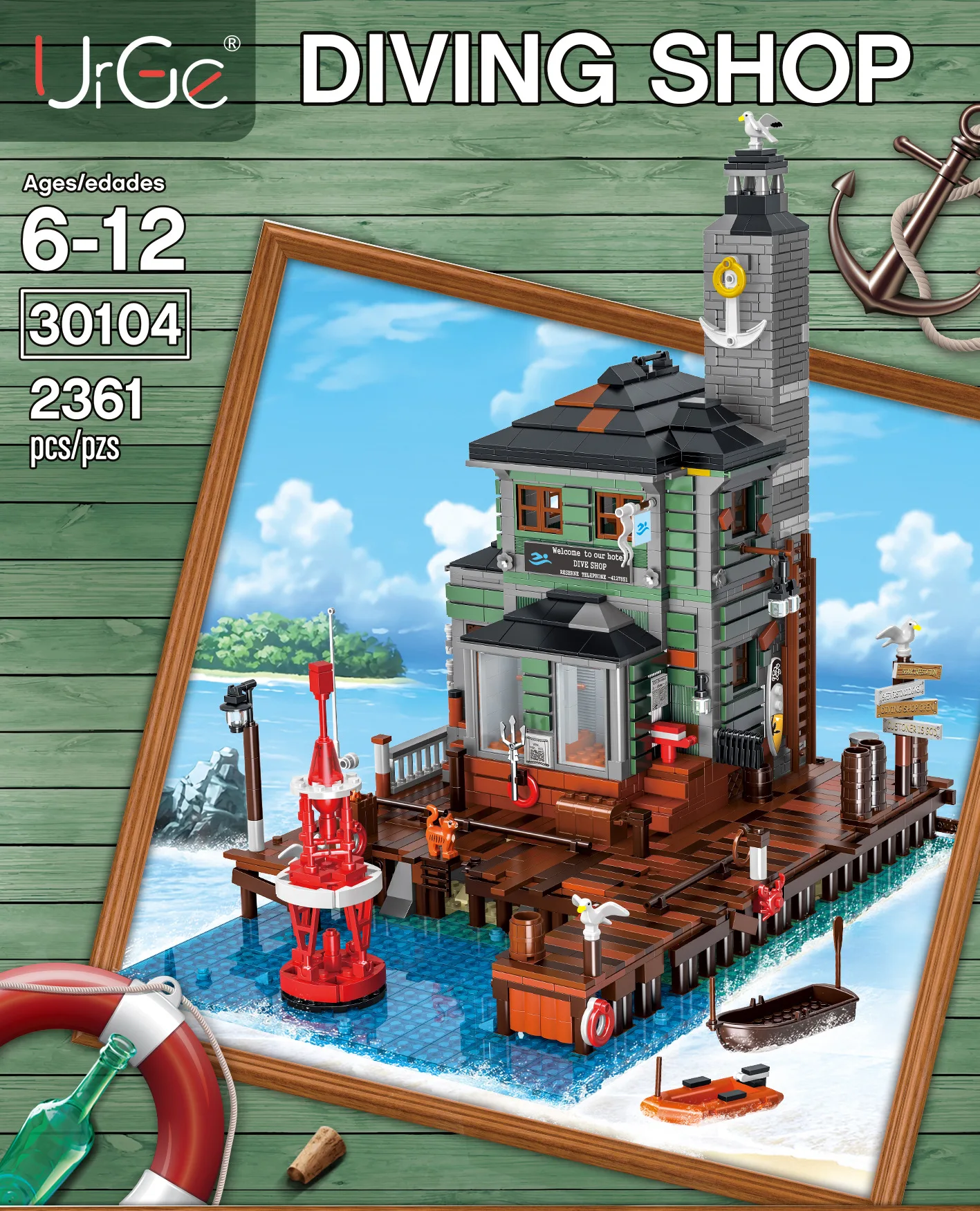 Moc Fisherman Series port Tavern Ship Building Blocks Creator capitani Wharf Assembly architettura mattoni giocattoli per bambini