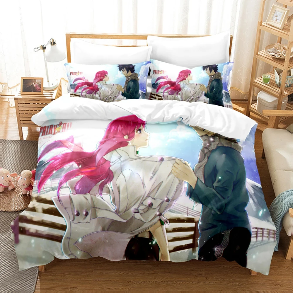 

Fashion 3D Printing Anime Fairy Tail Bedding Set Boys Girls Twin Queen Size Duvet Cover Pillowcase Bed Kids Adult Home Textile
