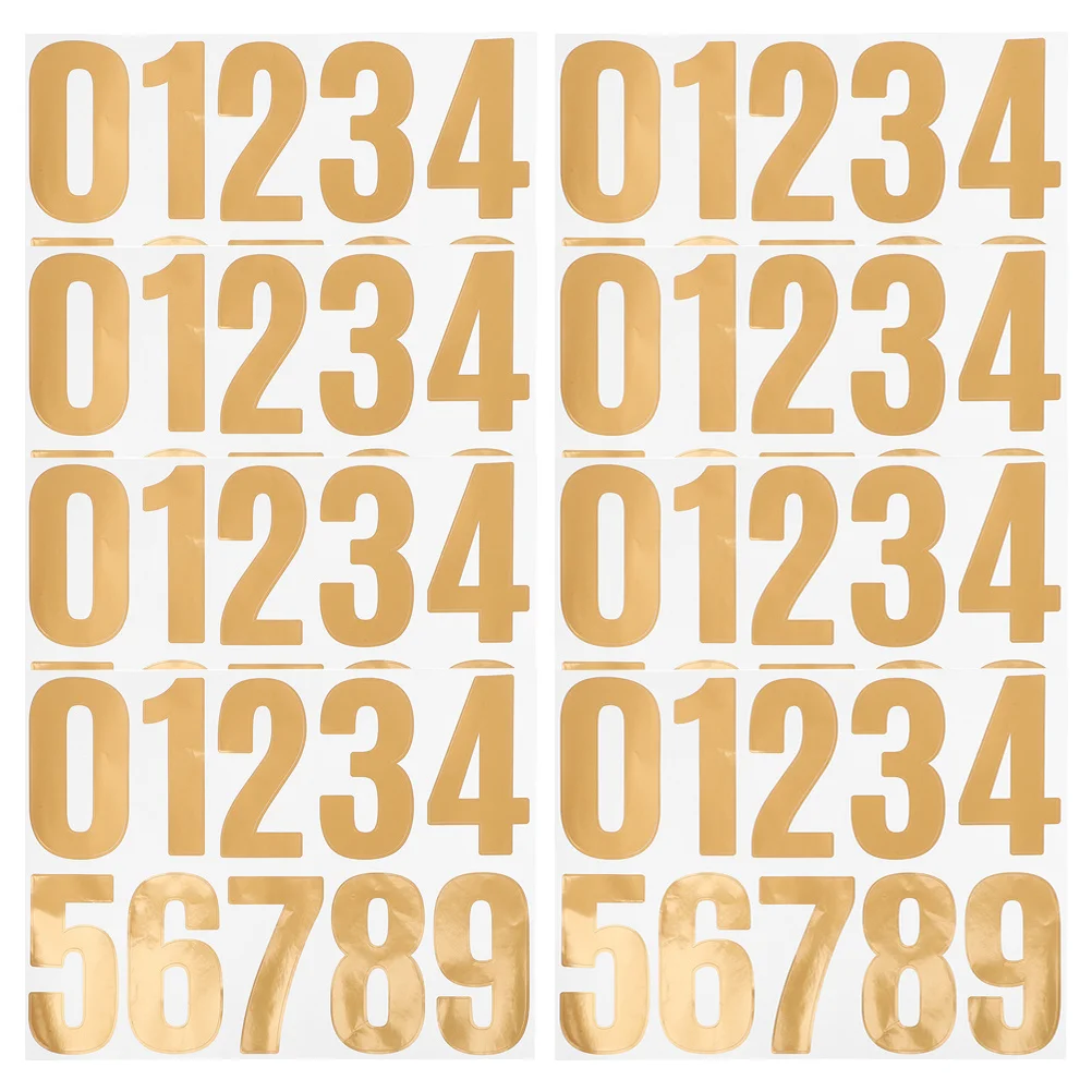 

8 Sheets 4 Inch Waterproof Reflective Number Stickers Strong Adhesive for Mailbox Door Address Sign Outdoor Numbers