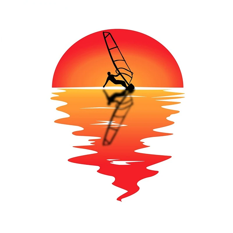 

V1453# For Windsurf Surfer Water Sports Auto Decal DIY Occlusion Scratch Scratch-proof Vinyl Car Sticker Decor