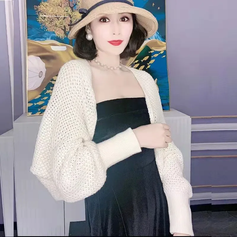 Sweater Women 2024 Fashion New Sunner Spring Autumn Knitted air-conditioned Scarf hollowed-out Cardigan Women PYPX6166