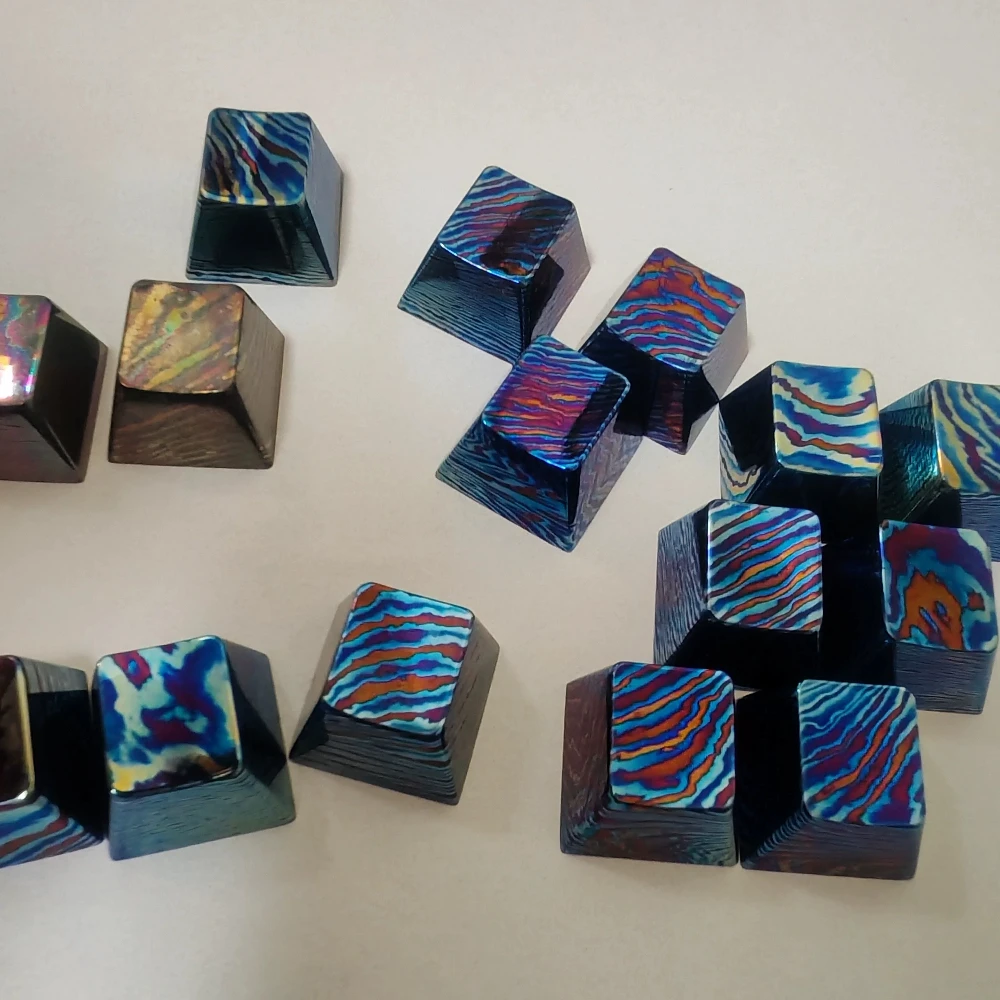 Titanium Alloy Keycap Zebra Pattern ESC R4 1U Mirror Dazzling Colors Metal Key Caps Mechanical Keyboard Artisan Game Accessory