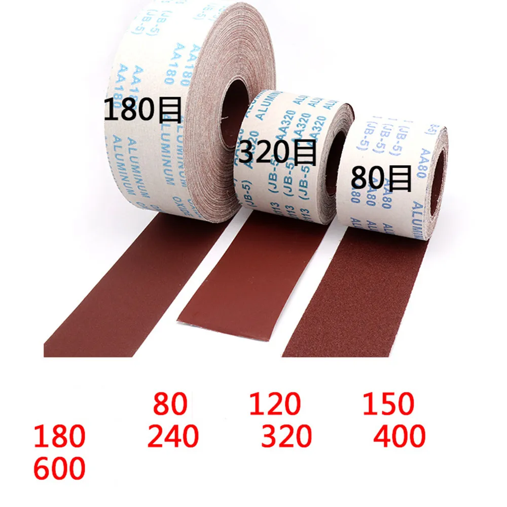 75meters/Roll Sandpaper Roll Emery Cloth Sand Paper Sanding Abrasive Sheets 80 120 150 180 240 400 600Grit