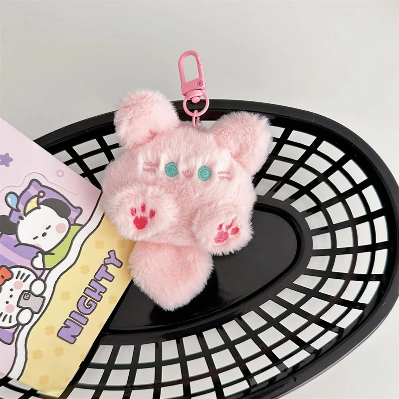 Schattige pluche lange staart kitten sleutelhanger hanger cartoon kat pluche pop schooltas hangende accessoire goede vriend verjaardagscadeau
