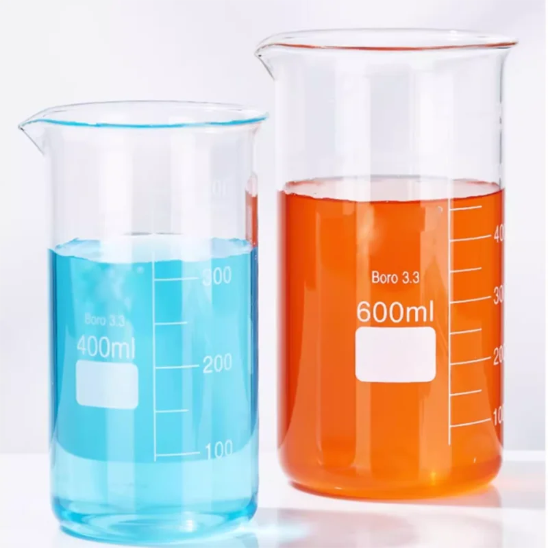 

10PCS Tall beaker laboratory high borosilicate heat-resistant glass measuring cup with scale 100ml 250ml 500ml 1000ml