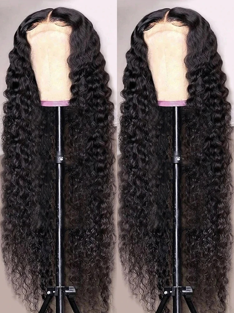 

300 Плотность Воды Кудри Парик Фронта Шнурка Бесклеевые Человеческие Волосы 40 Дюймов Прозрачный Глубокая Волна 13x4 13x6 Hd Парик Фронта Шнурка Для Женщин