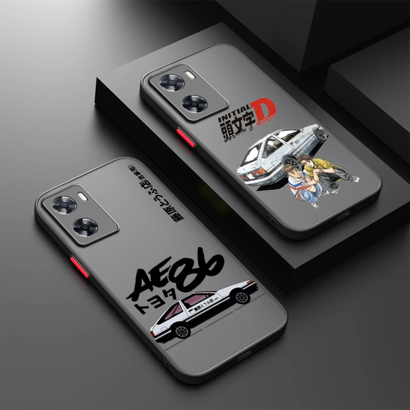 Initial D Anime Comics Art Frosted Translucent For OPPO X5 X3 A54S A5 A94 A16 A53S A57 A74 A72 A96 A98 A78 5G Back Phone Case