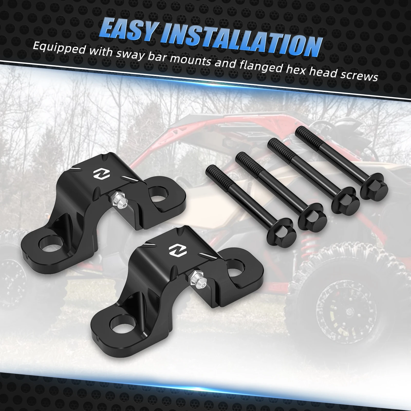 

For Maverick X3 UTV Billet Front Sway Bar Brackets Can Am Max R 4x4 Turbo DPS 2017 2019 Max RR 4x4 XRS SMART-SHOX Turbo 2023