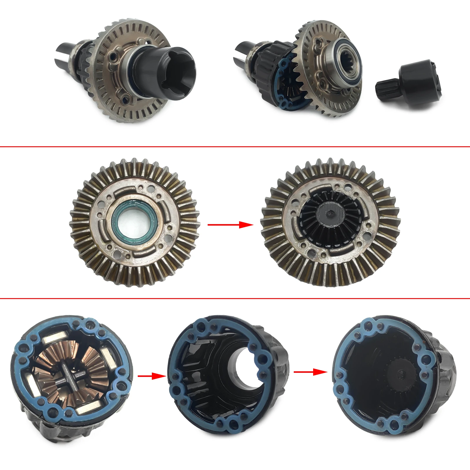 MIBIDAO стальной дифференциал + набор пауковых шестерен для 1/5 X-MAXX RC гусеничный автомобиль, обновленные детали