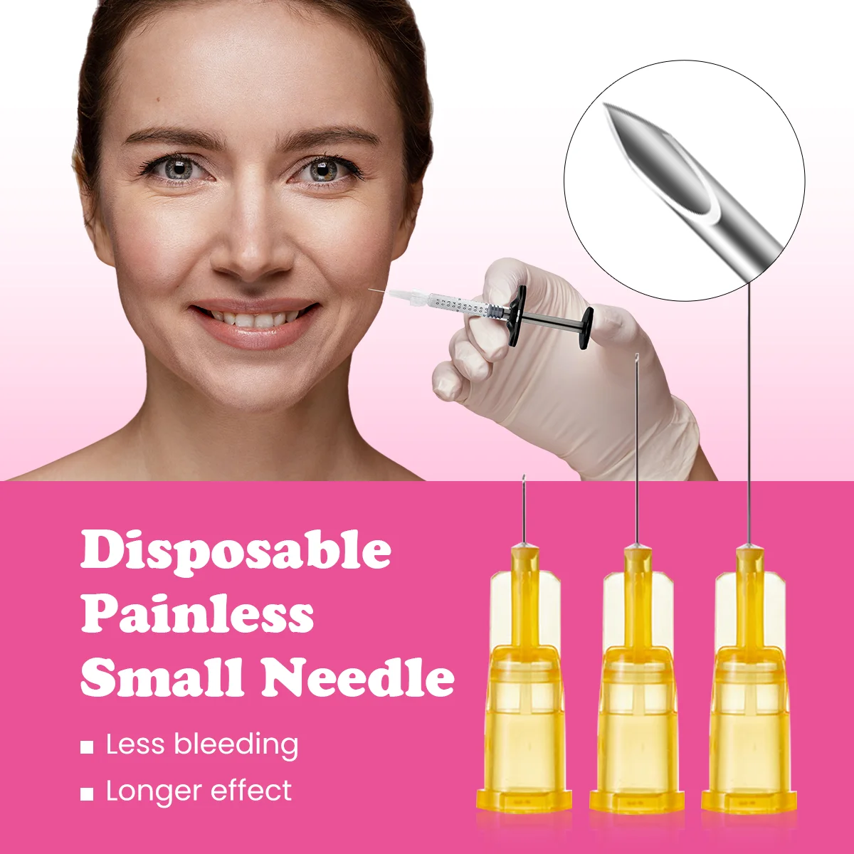 

18G 25G 27G 30G 31G 32G 34G 1.5/2.5/4/6/13/25/30mm Superfine Filler Needle Skin Care Tool Parts Painless Sterile Piercing Needle