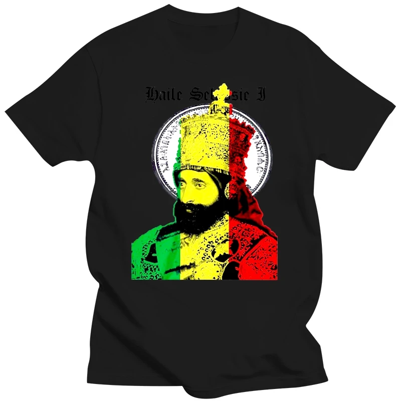 2018 New Men T-shirt Haile Selassie I T-shirt African Map Cotton Tee Black History Africa Iv