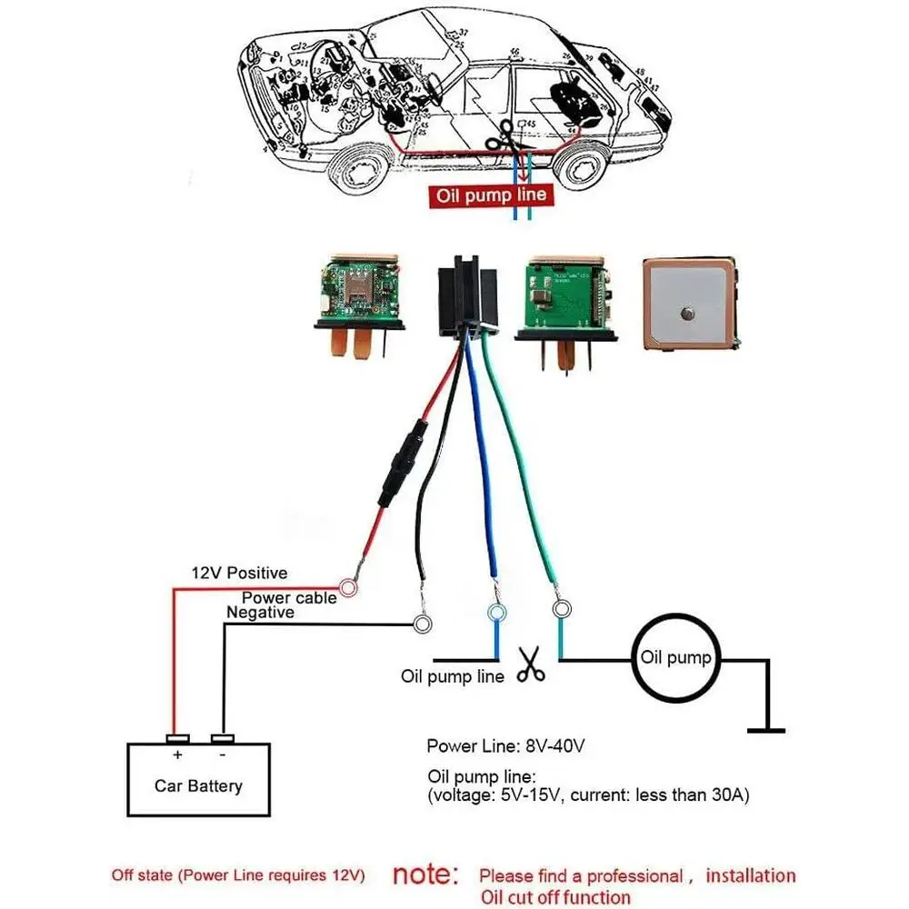 10-40V DC Black Relay GPS Tracker Plastic and Metal Suitable For cars, motorcycles motorbikes and trucks Car Accessories