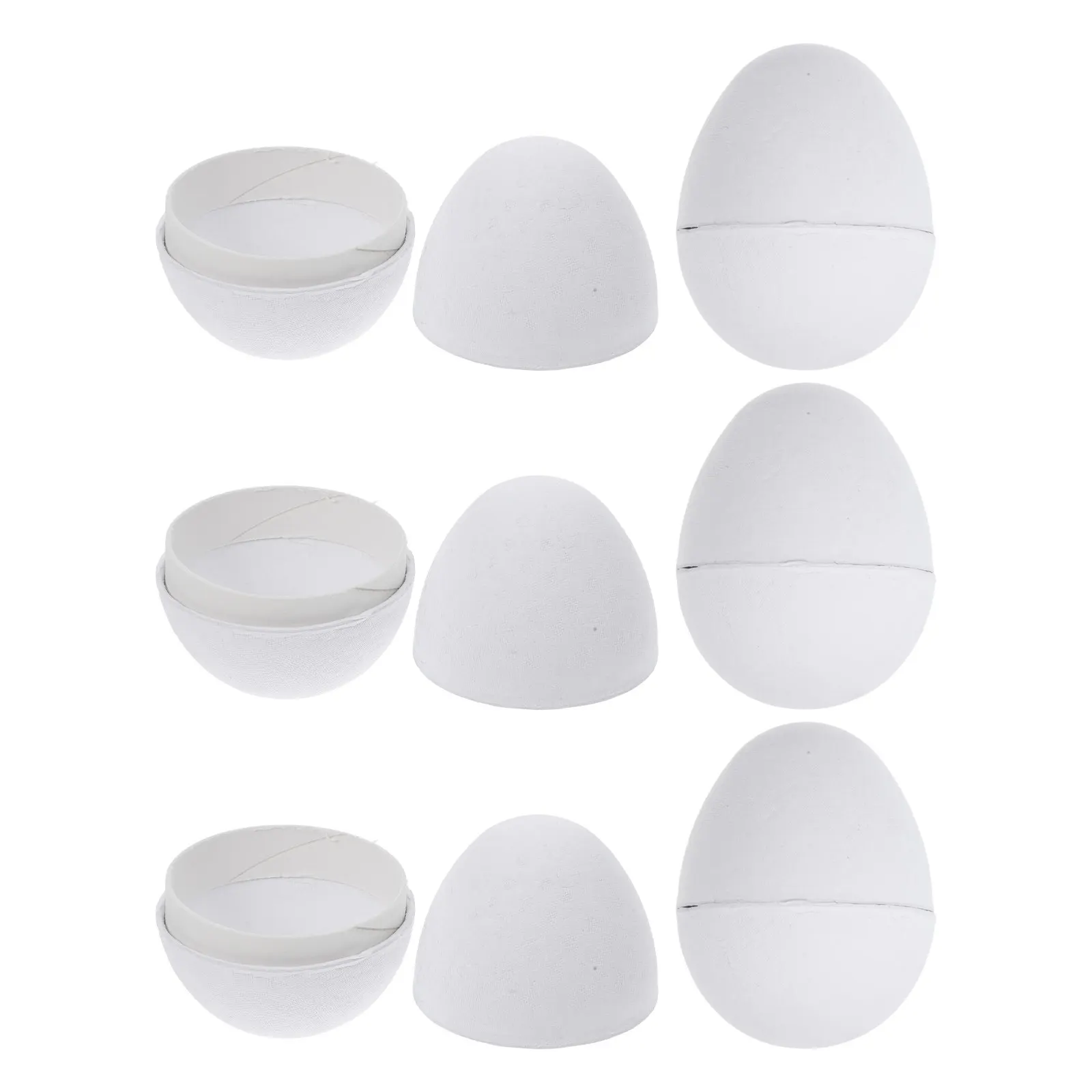6Pcs White Paper Easter Eggs Blank Unpainted DIY Kids Painting Easter Decorations Large Crafting Holiday Activities