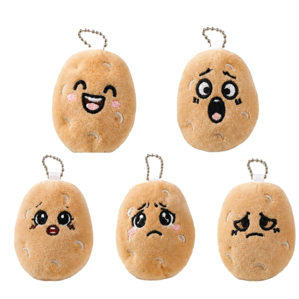 30pcs/lot 8cm Cartoon Potato Plush Toy Charm Cute Expression Potato Doll Bag Keychain