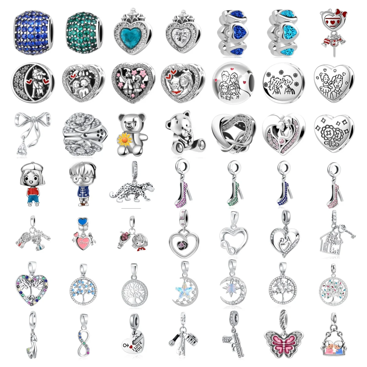 2026 جديد 925 الفضة الأبدية سحر الأسرة على شكل قلب شجرة الحياة عالية الكعب مع الخرز صالح الأصلي سوار مجوهرات هدايا #1