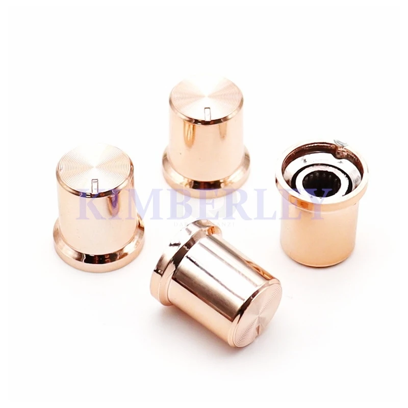20 Stuks 15Mm Goud Plastic Knopdop Potentiometer Knop Dop Geluidskaart Paneel Instelknop Dop Eindversterker Knop Knop