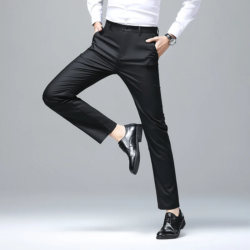 

New Spring And Summer Men'S Fashionable Commuting Versatile Business Trousers Soft Breathable Slim Fit And Stylish Casual Pants