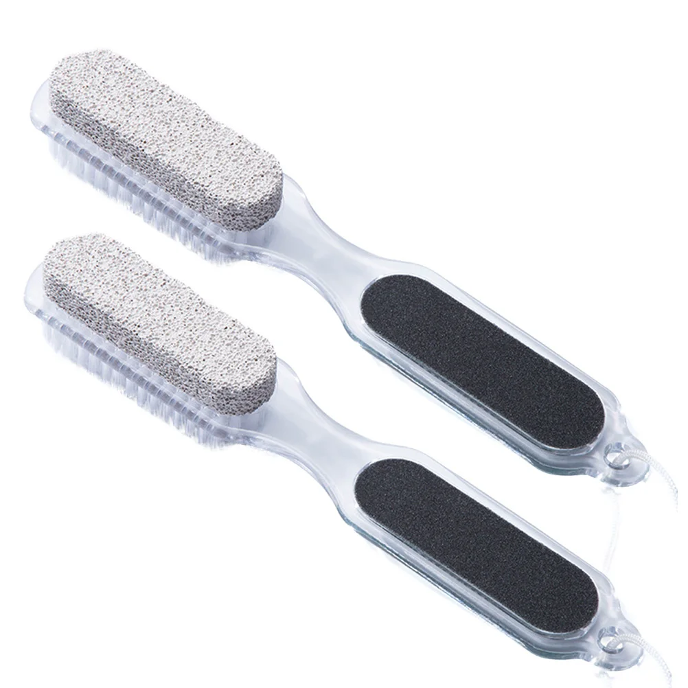 

2Pcs Foot Care Kit 4 in 1 Pedicure File Rasp Double Sided Callus Remover Pumice Stone Nail Brush Dead Skin Removal Tool
