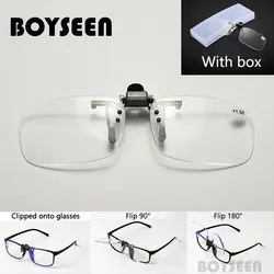 BOYSEEN Glasses Clip With Presbyopic plus +0.5~+3.5 Reading Glasses Cilp With Case Can Be Clipped Onto Myopia Glasses For Use