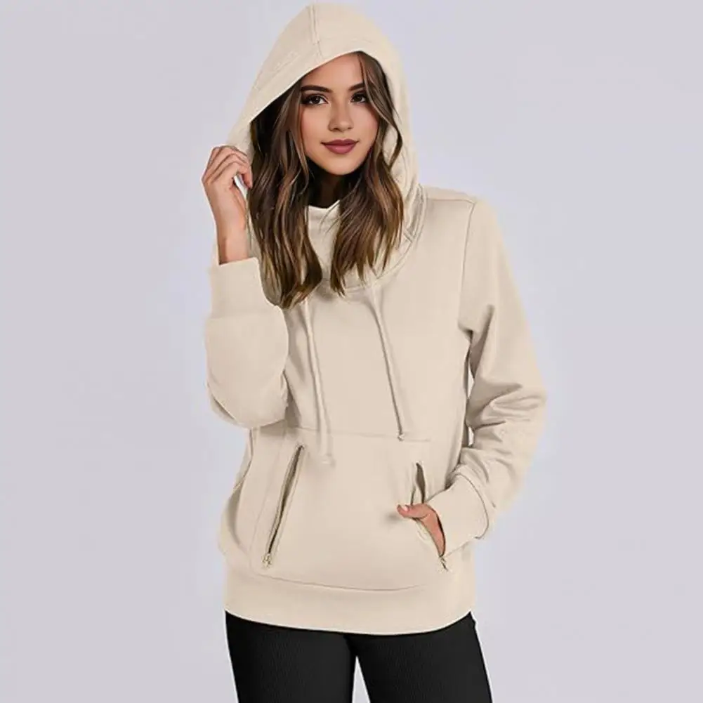 

1Pc Stylish Women Hoodie Zipper Oversized Women's Preppy Sport Hoodie with Pockets Drawstring Winter Hoodie for Cold Weather