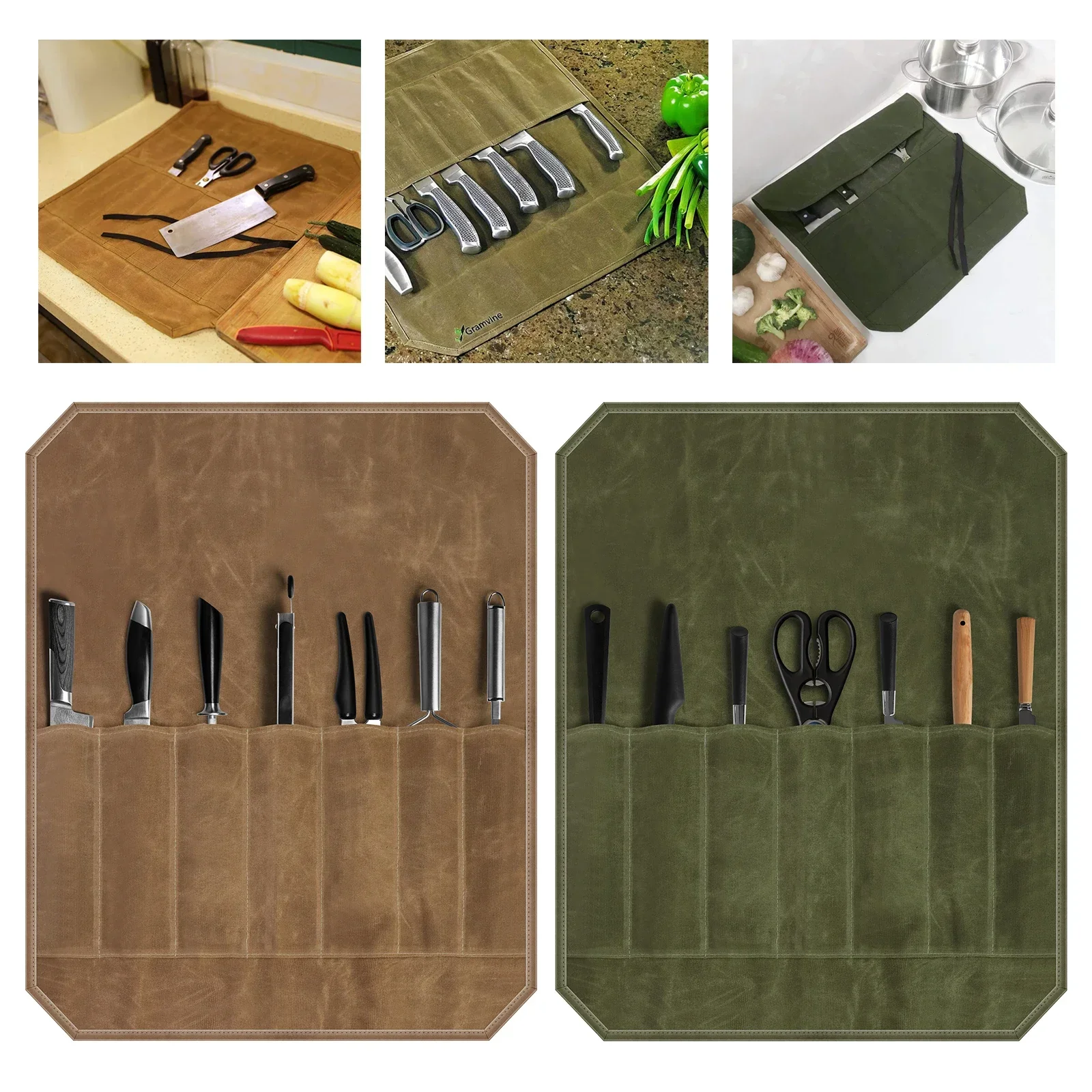 Chef Knife Bag Roll with Waterproof and Foldable Design for Kitchen Tool Storage and Protection