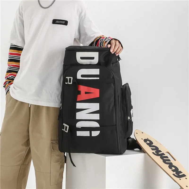 Imagem -02 - Bolsa de Skate de Grande Capacidade Mochila de Viagem Masculina Mochila Esportiva para Caminhadas Separação Seca e Úmida Marca de Tendência Moda vc