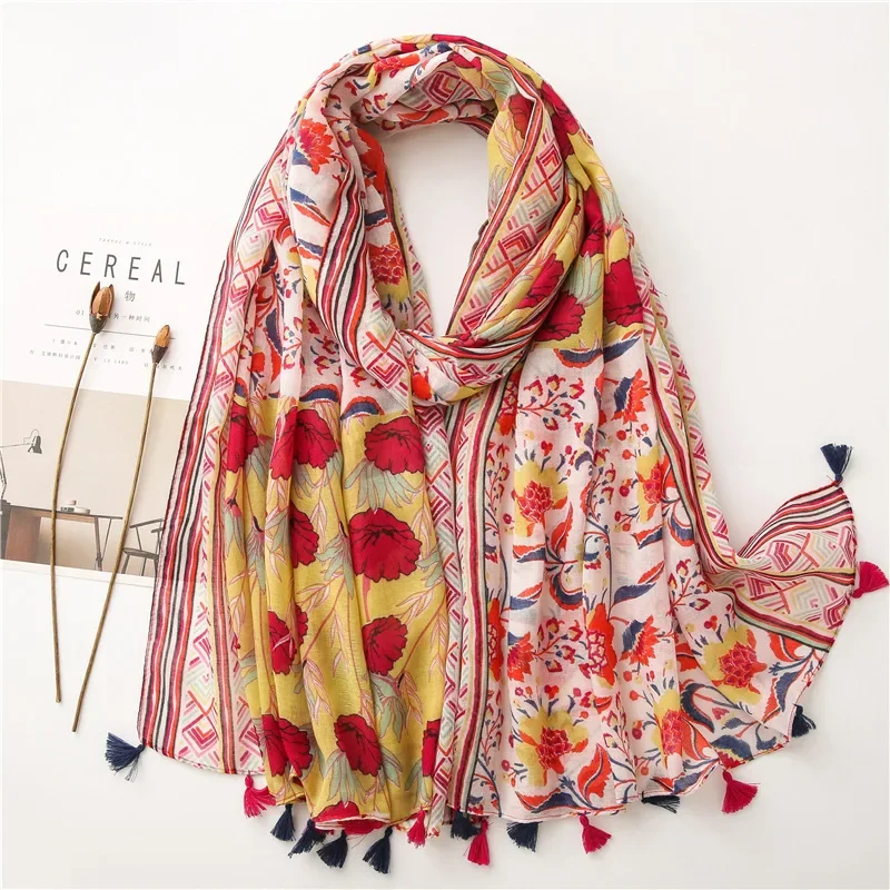 New Design Brand Women Scarf Fashion Print Cotton Spring Winter Warm Scarves Hijabs Lady Pashmina Foulard Bandana Plaid