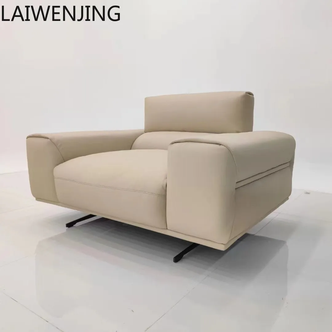 HLZ modern simple living room straight row leather sofa light luxury small apartment home