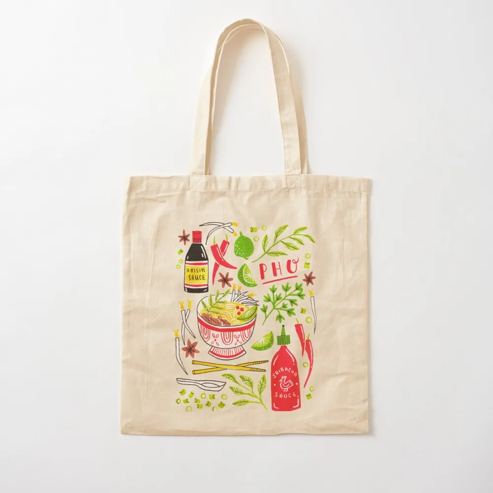 

Vietnamese Pho Soup Sriracha Tote Bag Canvas stote bag shoping bag Lady eco folding Canvas Tote