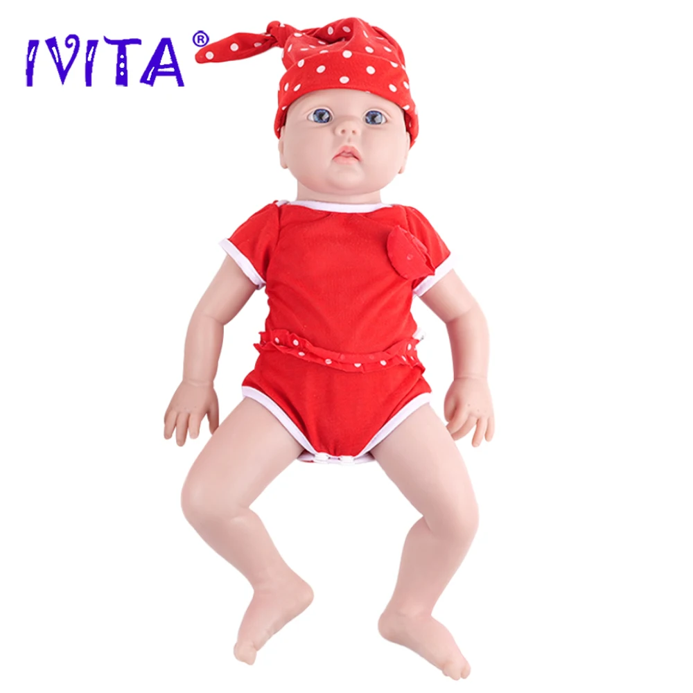 IVITA WG1581 49cm 3.48kg 100% Silicone Reborn Baby Dolls Unpainted Realistic Girl Baby Toys for Children Christmas Doll Gift