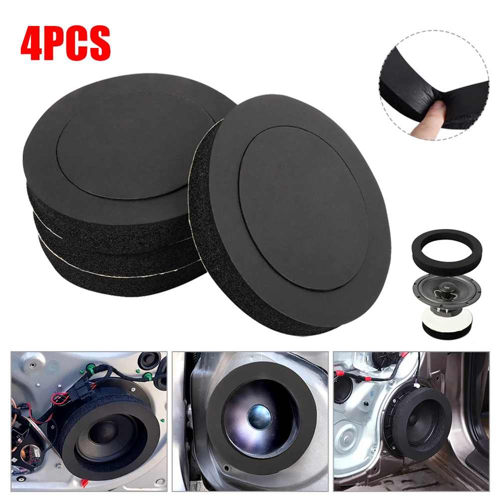 

4x 6.5 inch Car Door Speaker Bass Ring Foam Woofer Pad Noise Sound Wave Accessories Bass Ring Foam Woofer Pad Soundproof Cotton