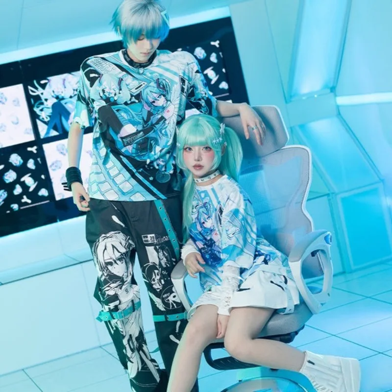 2026年トレンド新作-初音ミクプリント速乾カップルtシャツ-メンズ-レディース-ボーカロイドアニメグラフィック-カジュアル通気性スポーツサマートップス