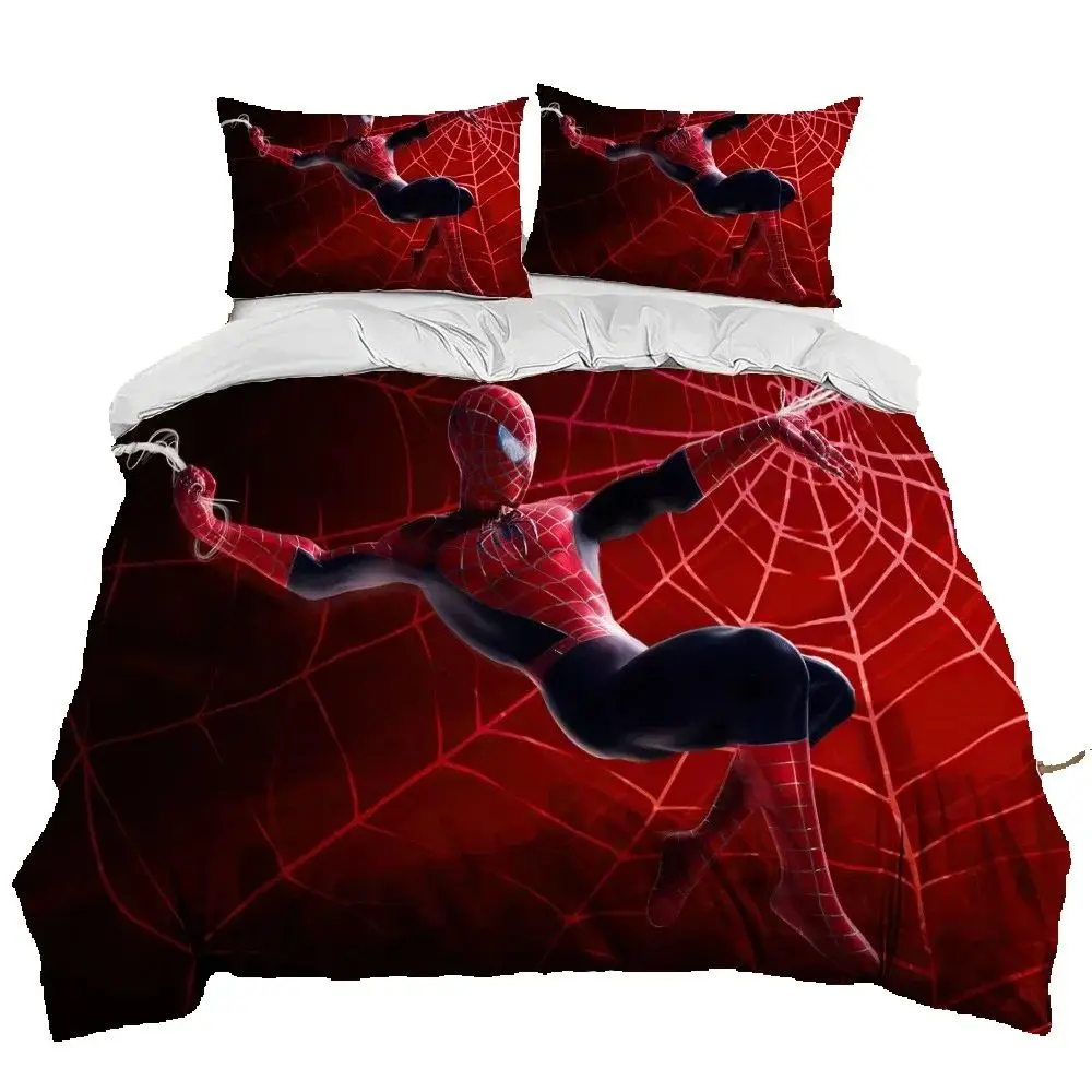 

Spiderman Duvet Cover Pillowcase Kids Cartoon Bedding Set Twin Bedroom Decoration 200x200cm Gift for Boys Girls.
