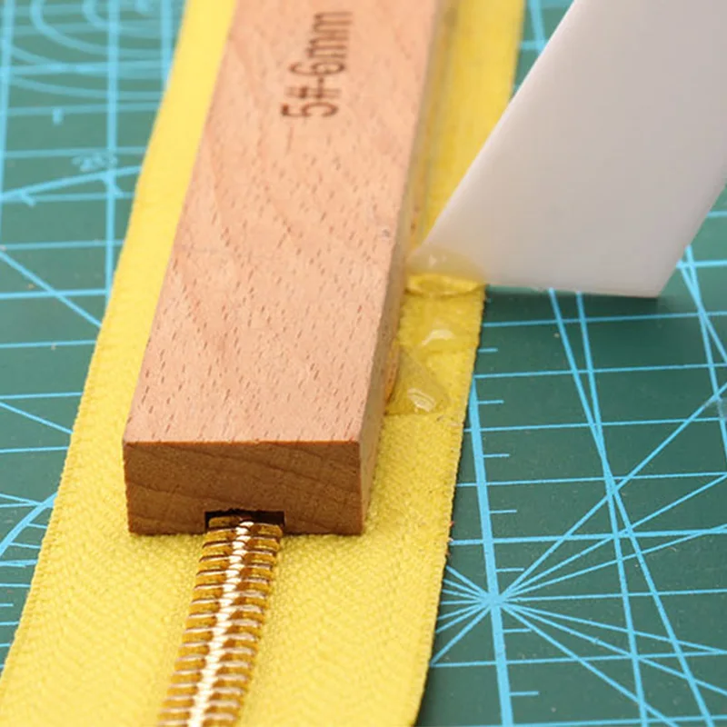 Zipper Glue Anti Overflow Ruler DIY Leather Craft Tool Leather Sewing Zipper Number 3 Number 5 Installation Wallet Zipper Tool