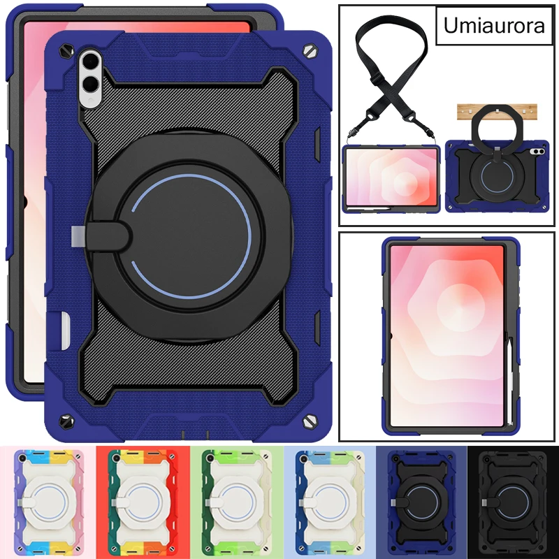 

For Samsung Tab S11 11" SM-X730 X736 S11 Ultra 14.6 inch SM-X930 X936B Pull Ring Stand Strap Tablet Case Shockproof Rugged Funda