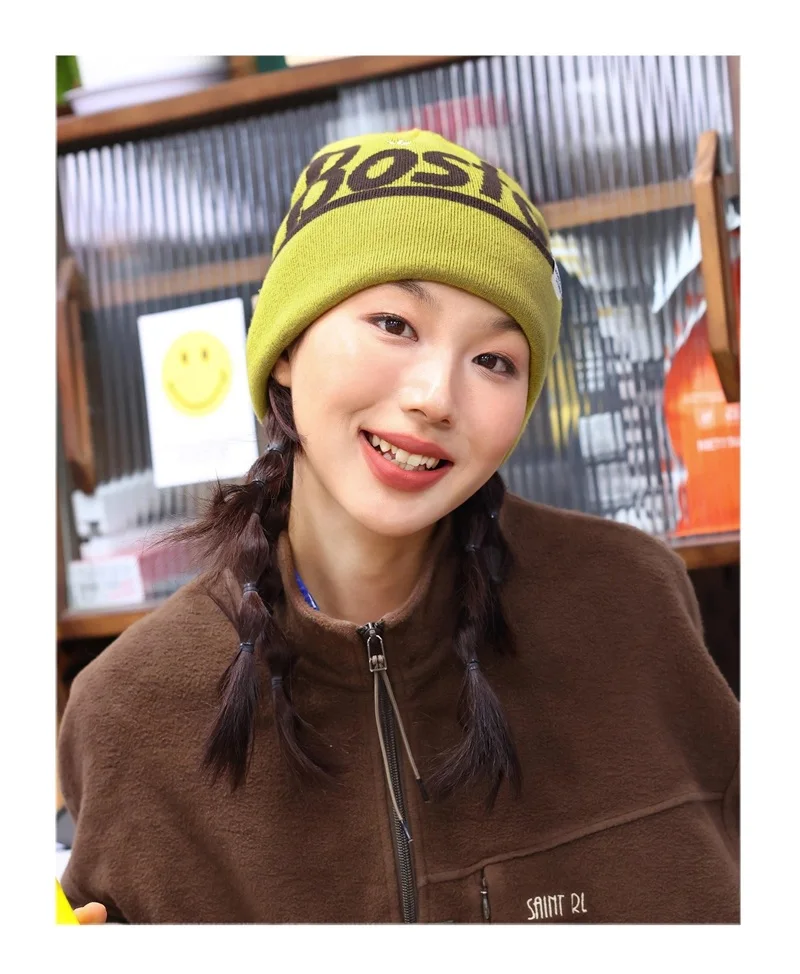 Ins Korea Fashion Women Beanie Hats Thick Knit Winter Hat Cold Weather Skull Cap Hiking Skiing Climbing Casual Outdoor