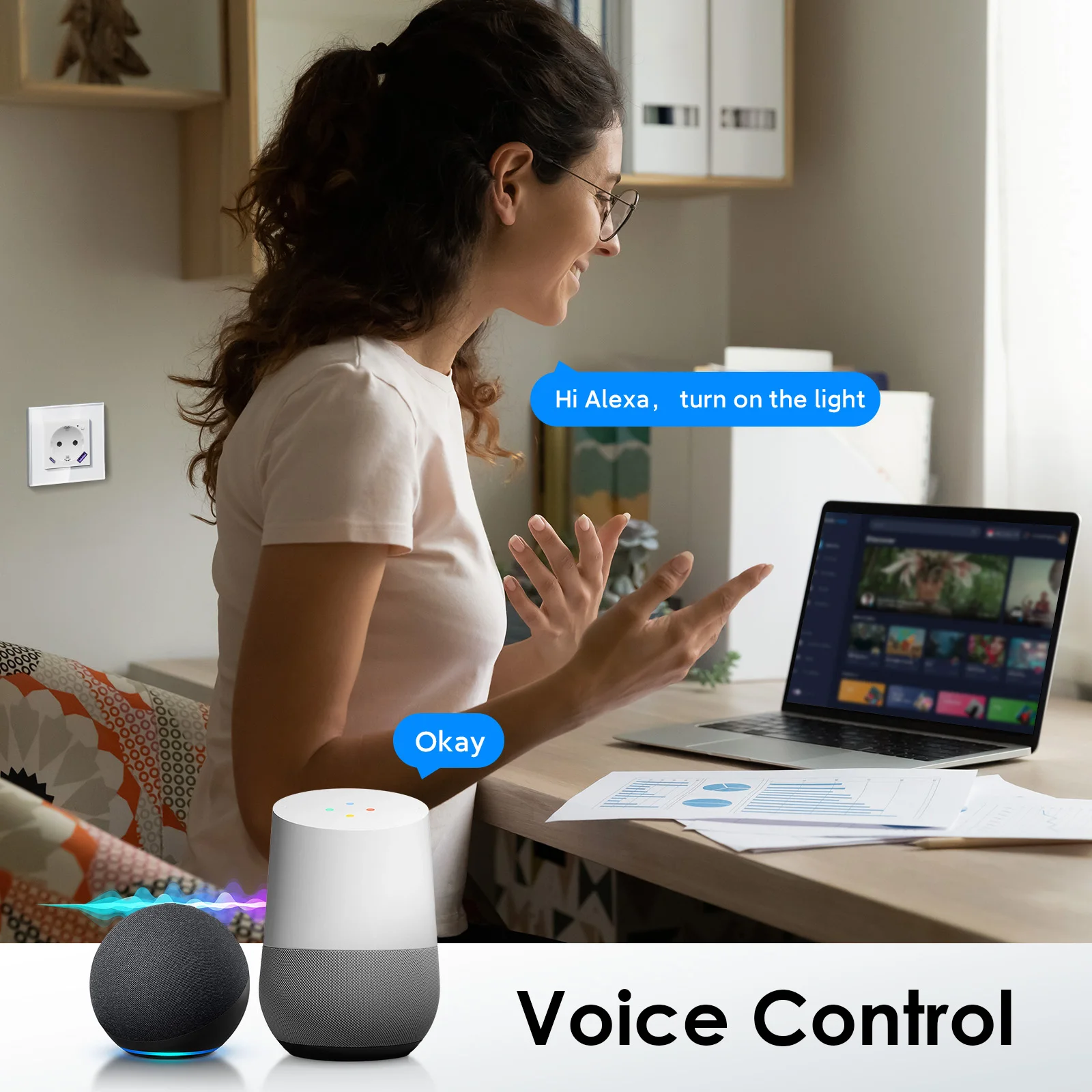 BSEED Smart Socket Zigbee E-Series 86mm Smart Power Monitor Sockets 16A USB Type-C Fast Charging For Tuya Google Alexa Alice - view 5