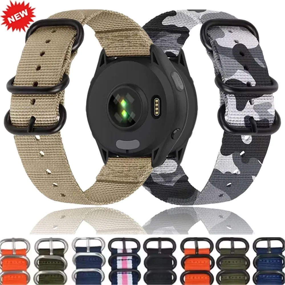 22mm Nylon Strap for Xiaomi Watch 5/S5-4-3-2/S4 Sport Three-ring Buckle Wristband Oneplus 4 Lite 3 2R OPPO Watch X3-S-X2-X Belt