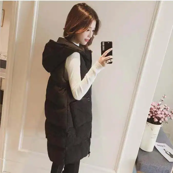 Women's Cotton Vest Autumn Winter New Style Korean Loose Slimming Large Size Casual Versatile Thickened Mid-Length Sleeveless...