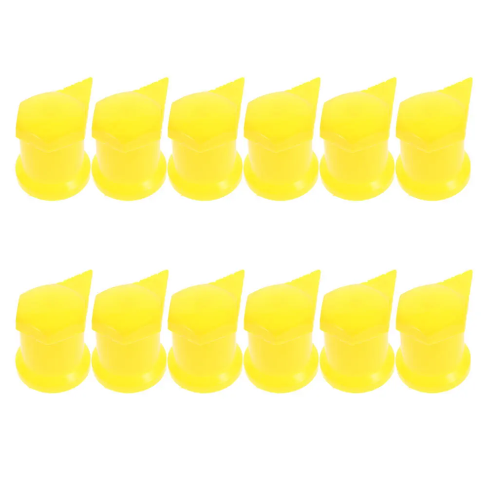 12개입 휠 너트 커버, 고정밀 풀림 감지용 노란색 휠 캡, 허브 나사 커버