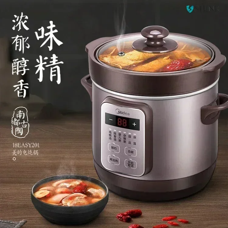 New Electric Stew Pot. Electric Cooking Pot for Household. Soup Pot with Intelligent Reservation, Timing and Insulation.