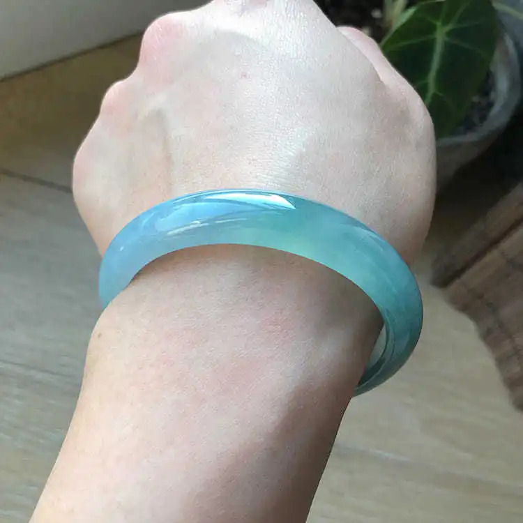 Fine Jewelry Pure Natural Ice Seed Real Jade Bangles Women Emerald Bracelet Traditional Chinese Craftsmanship