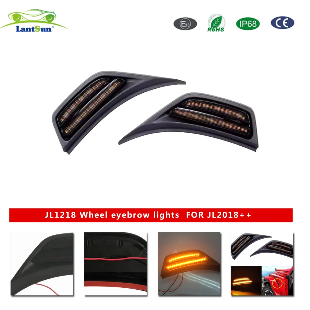 Car Fenders Light Side lights 1 Pair for Jeep Wrangler JL 2018-2023 LANTSUN JL1218