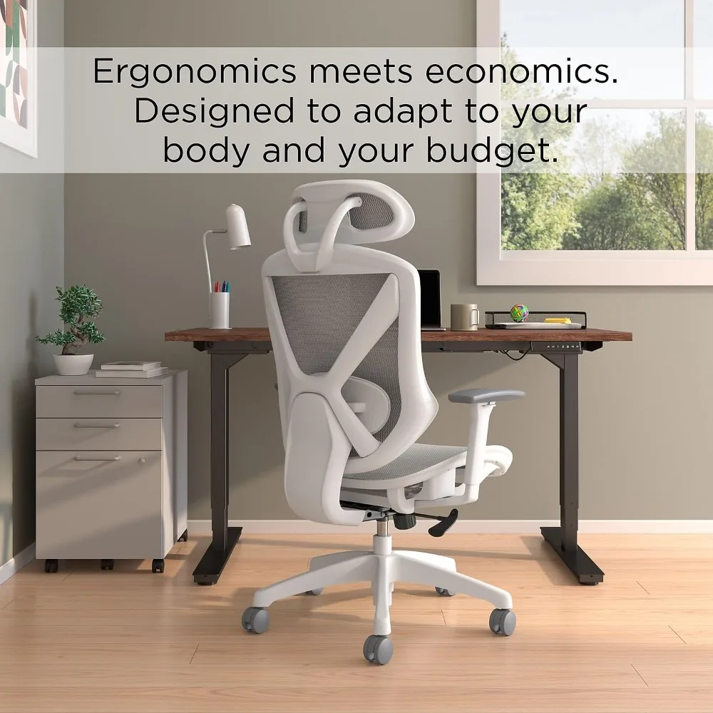 

Ergonomic Mesh Office Chair, High-Back Computer Chair with Adjustable Headrest, Lumbar Support, & Breathable, Customized