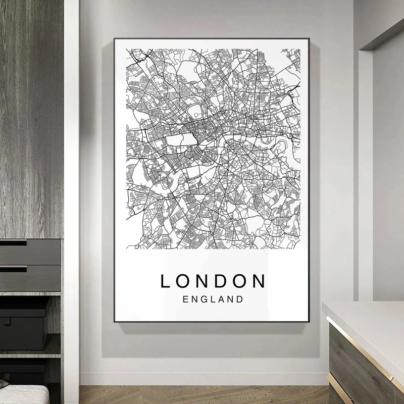 World Famous Urban Roadmap Posters and Prints Canvas Painting Hang In The Living Room Wall Art Picture Home Decoration