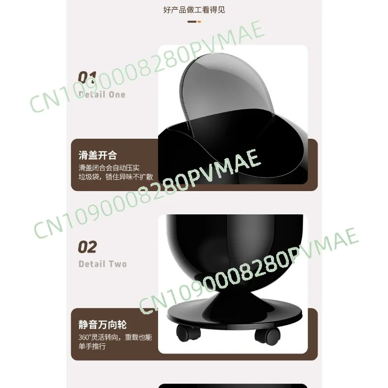 

High-End Kitchen Trash Can with Lid - Large Capacity Removable High-Legged Garbage Bin No Bending for Home Use