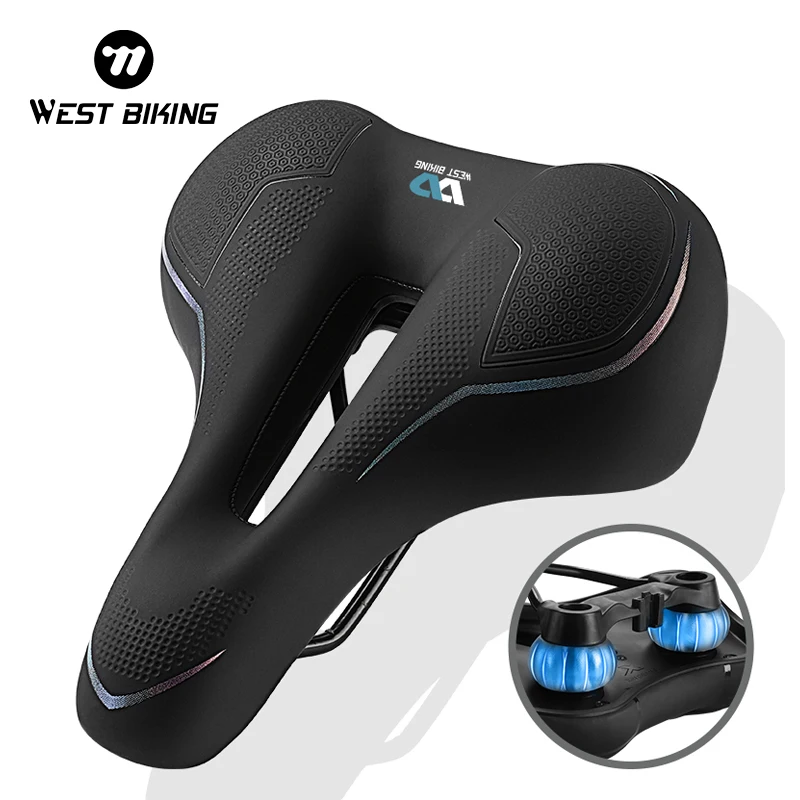 

WEST BIKING Bike Saddle MTB Road Cycling Seat Men Women Hollow Breathable Shockproof Non-slip Thicken Bicycle Soft Seat Cushion