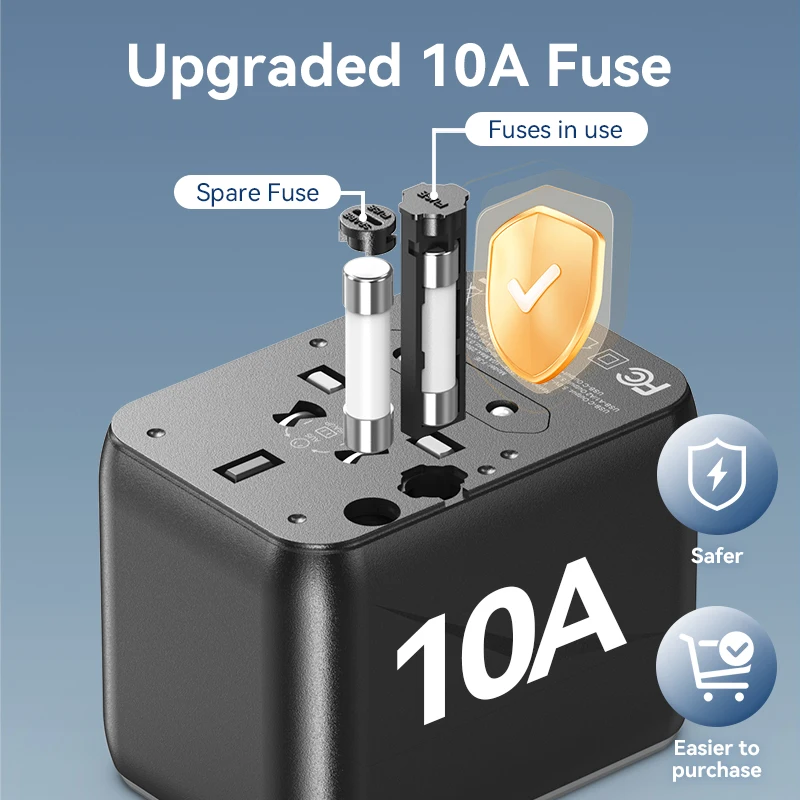 Универсальный дорожный адаптер GaN Vention 20 Вт с USB и типом C, международный адаптер для быстрой зарядки, вилка стандарта ЕС/Великобритании/США/Австралии для путешествий