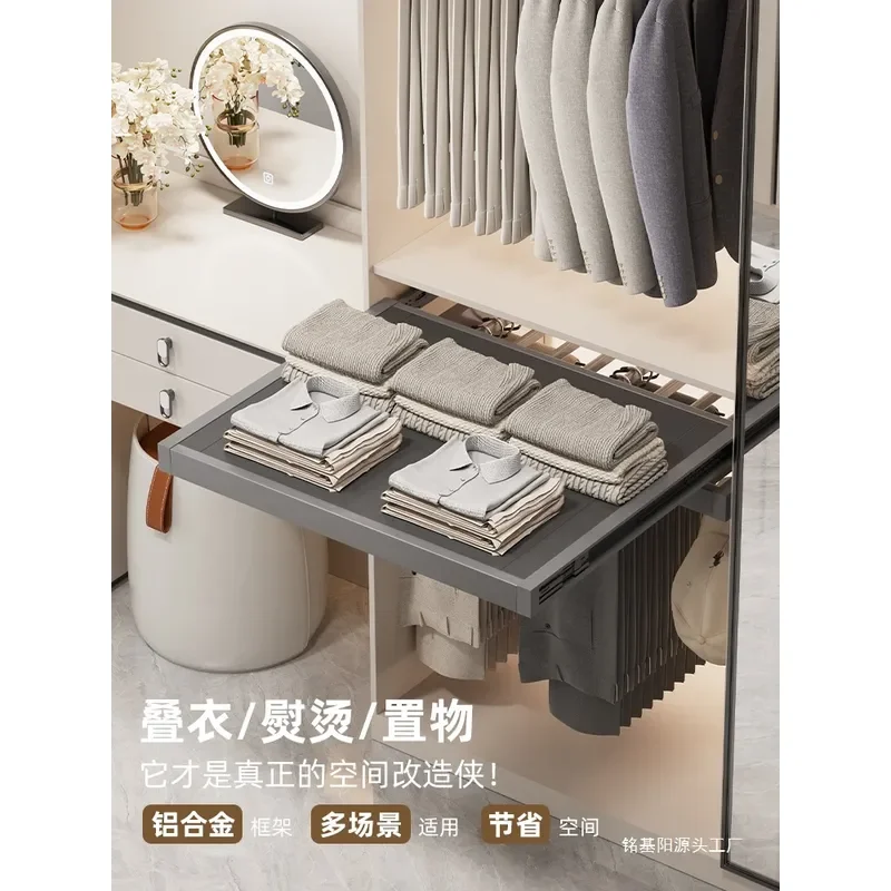 for Wardrobe Pull Out Ironing Board Hidden Folding Cabinet Electric Ironing Station for Cloakroom Household Countertop